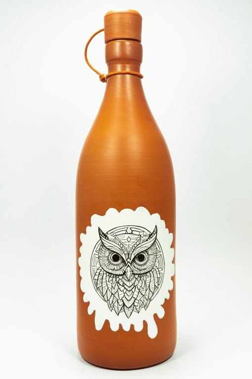 Clay Water Bottle (Owl) - 1L (#64)