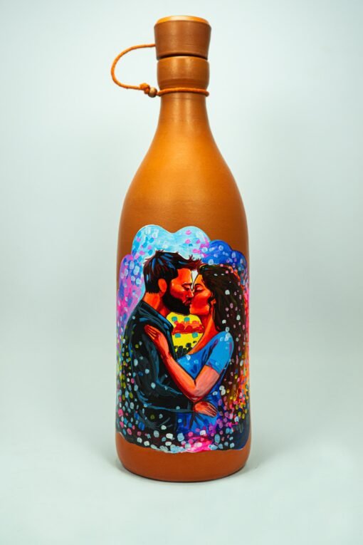 Clay Water Bottle (Love Couple) - 750ml (#95)